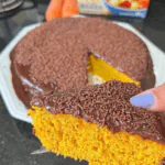 Carrot cake with chocolate topping